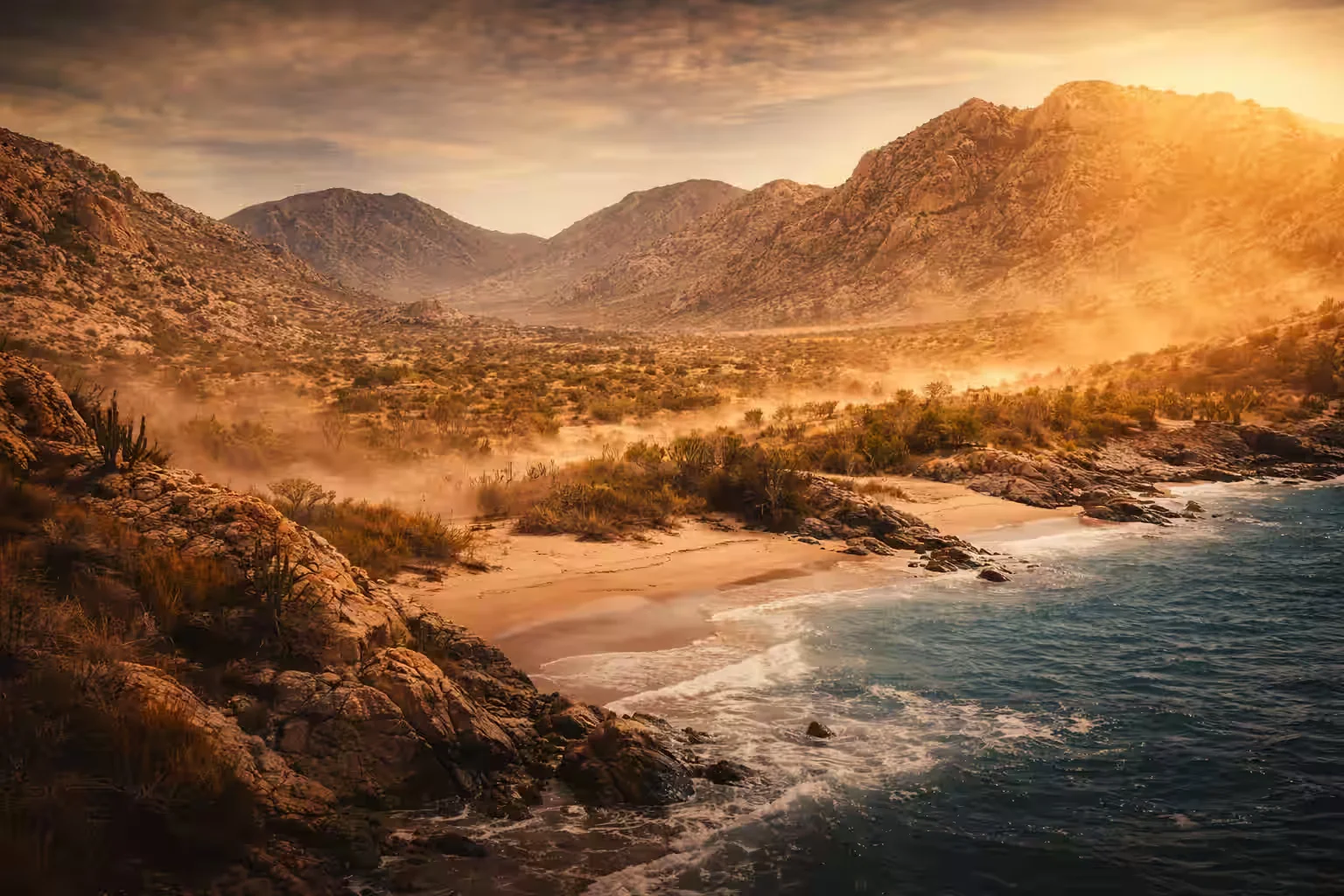 ATV and UTV off-road tour through Baja California desert near Cabo San Lucas